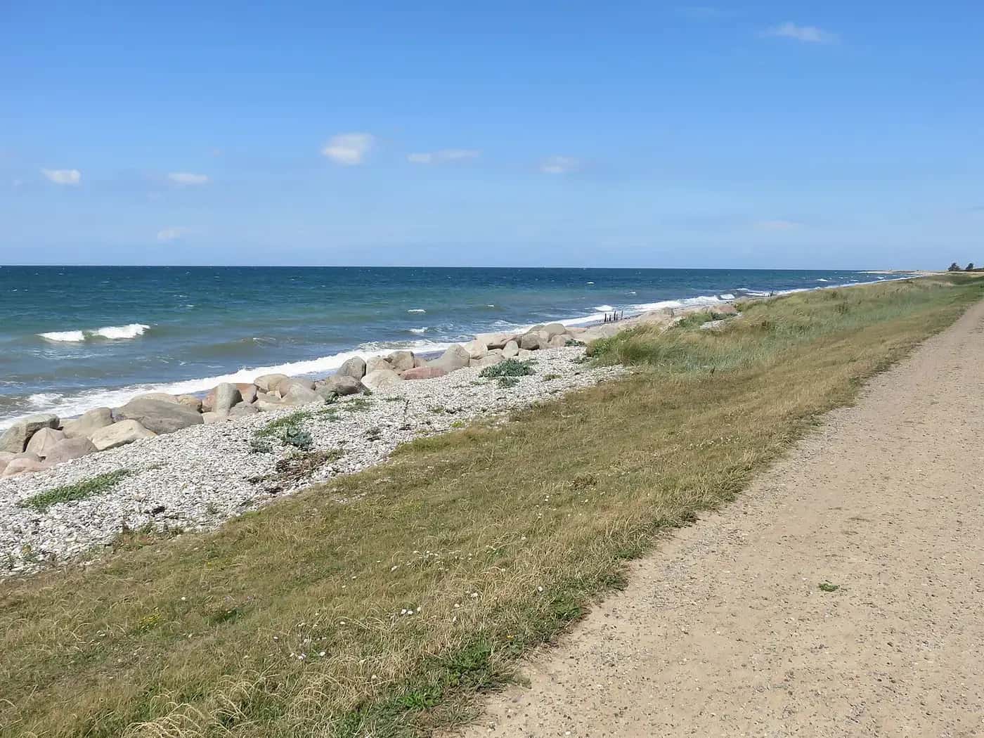 Coastal path along the pebble beach on Fehmarn